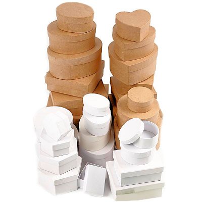 Boxes Bulk Buy White and Brown 30 Assorted Designs
