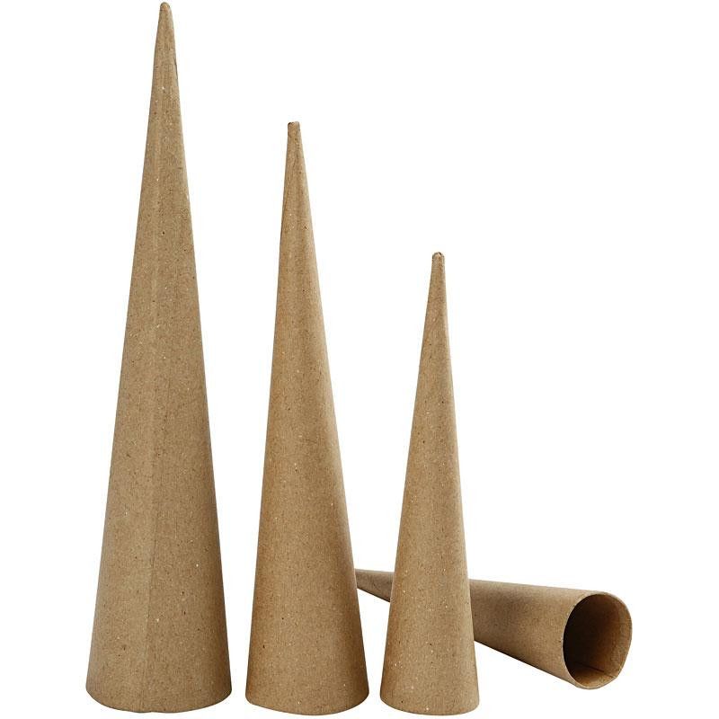 Tall Cones 20-25-30cm D4-5-6cm 3pcs