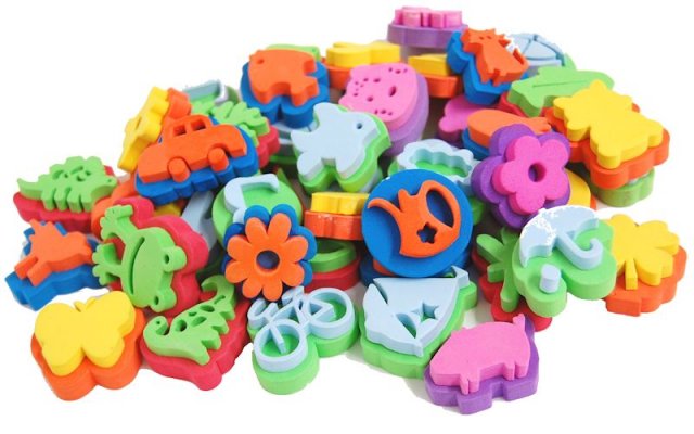 Foam Stamps - Assorted Shapes x 55