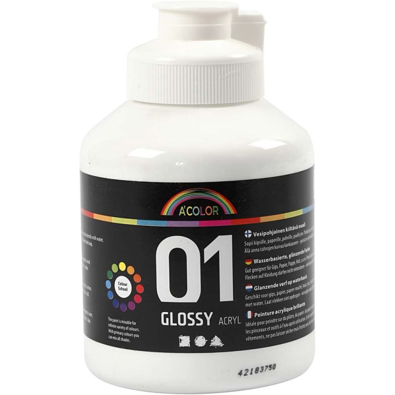A Colour acrylic paint 500ml white