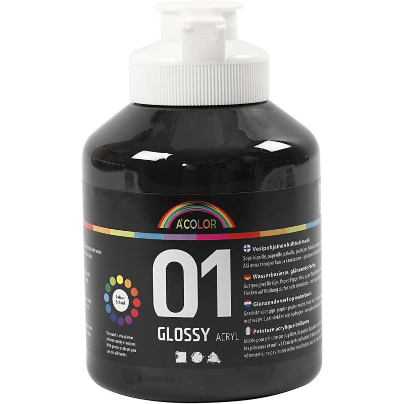 A Colour acrylic paint 500ml black