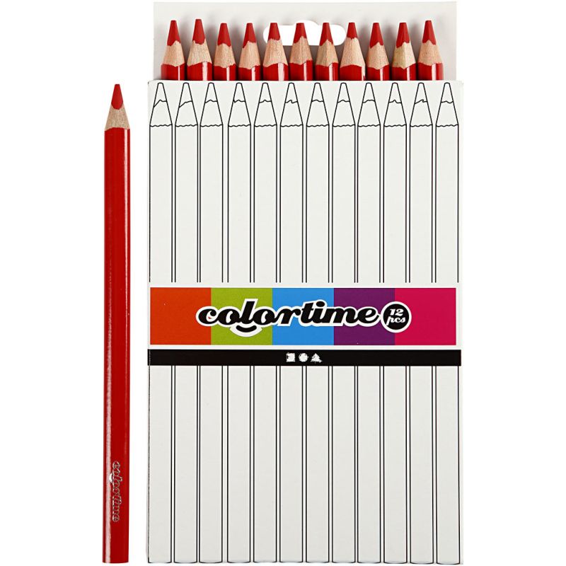 Colouring Pencils 5mm jumbo 12pcs red