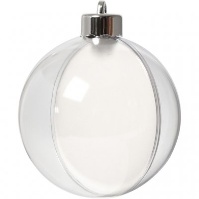 2 part Plastic Bauble - 8cm 5 pack