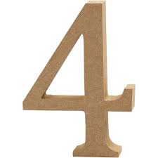 Creativ - Wooden Number 4 - 8cm