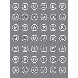 Button Alphabet Mixed Media stencil