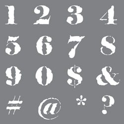 Distressed Numbers Stencil