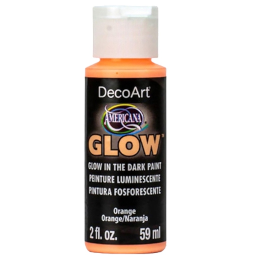 DecoArt Americana Glow-in-the-Dark Paint 2oz - Orange  