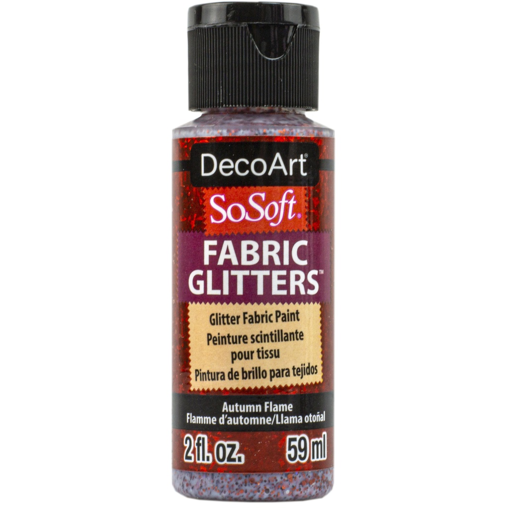 DecoArt Glitter Fabric Paint 2oz - Autumn Flame 