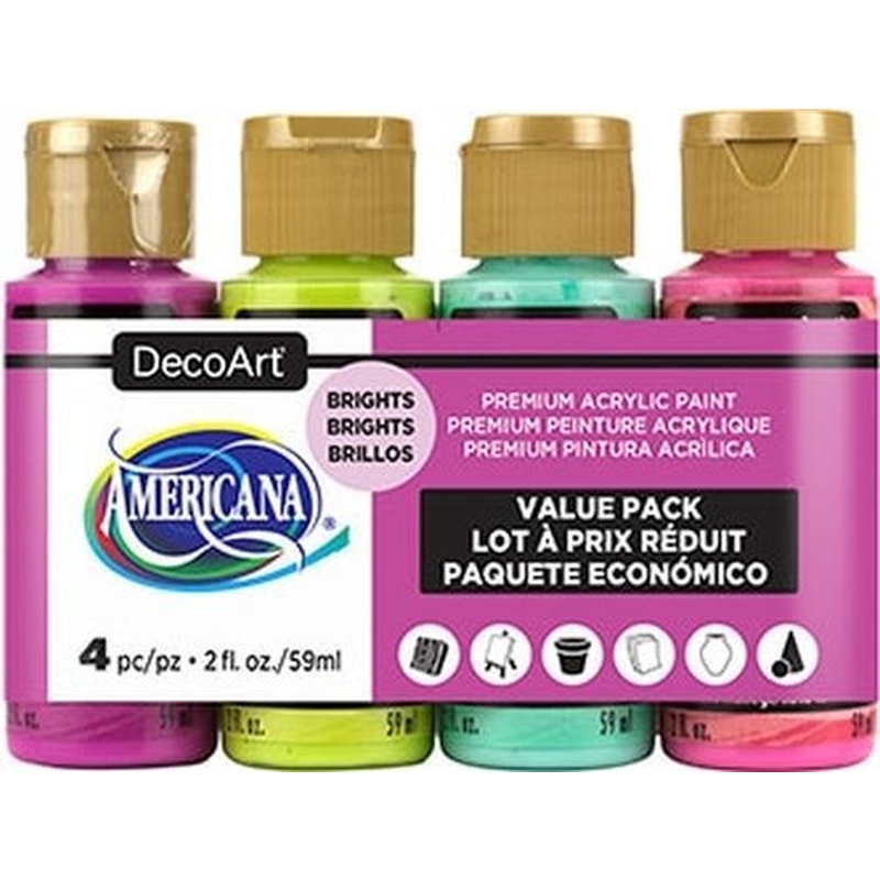 4 Colour Americana Acrylics Brights Value