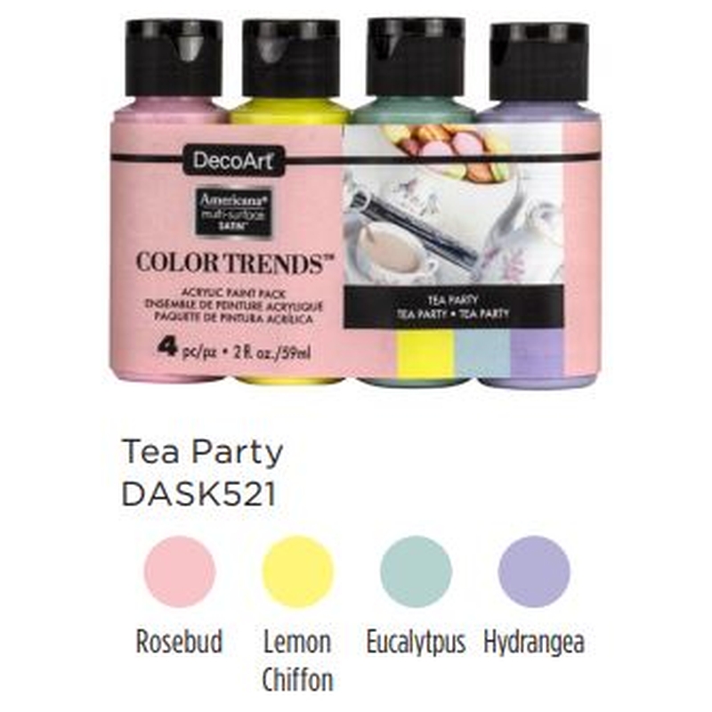4 Colour Multi-Surface Satin Tea Party T