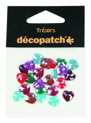 Pack of 24 hearts, 1cm – Pearl