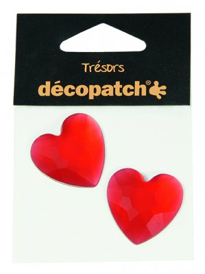 Pack of 2 hearts, 3cm – Red