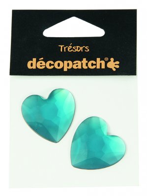 Pack of 2 hearts, 3cm – Blue