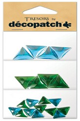 Triangular shapes, green / blue