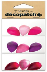Teardrop shapes, pink / purple