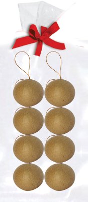 Set of 8 balls with Gold String