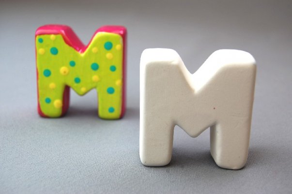 3D Letter M 4.5cm (pack of 6)