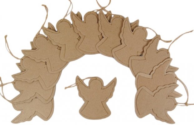 Flat ornament Angel 2 party Pack of 12