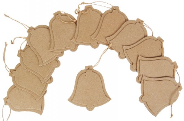 Flat ornament Bell pack of 12