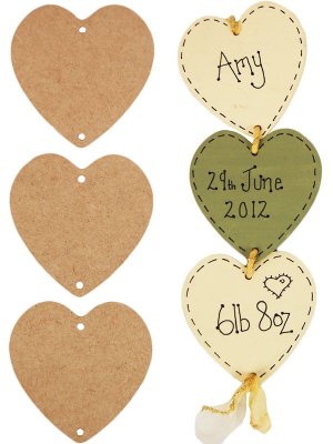 Pronty Crafts - MDF Hanging Hearts (3pcs)