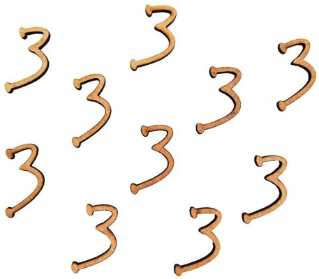 Pronty Crafts - MDF Number 3 - 2.8cm (10pk)