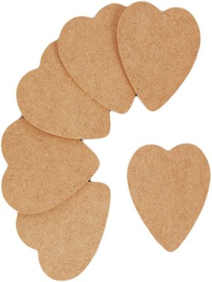 Heart - 3mm MDF 77x90mm - pack of 6