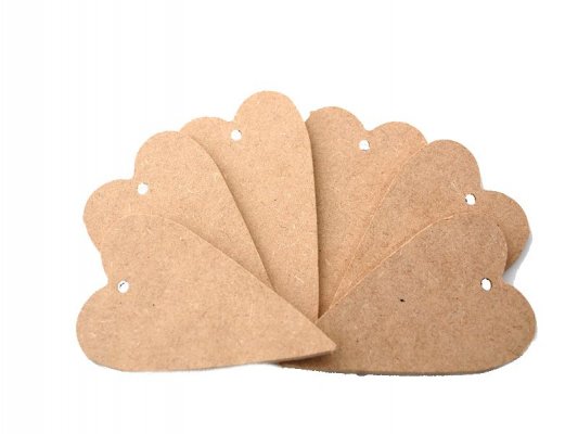 Heart - 3mm MDF 50x90mm - pack With Hole