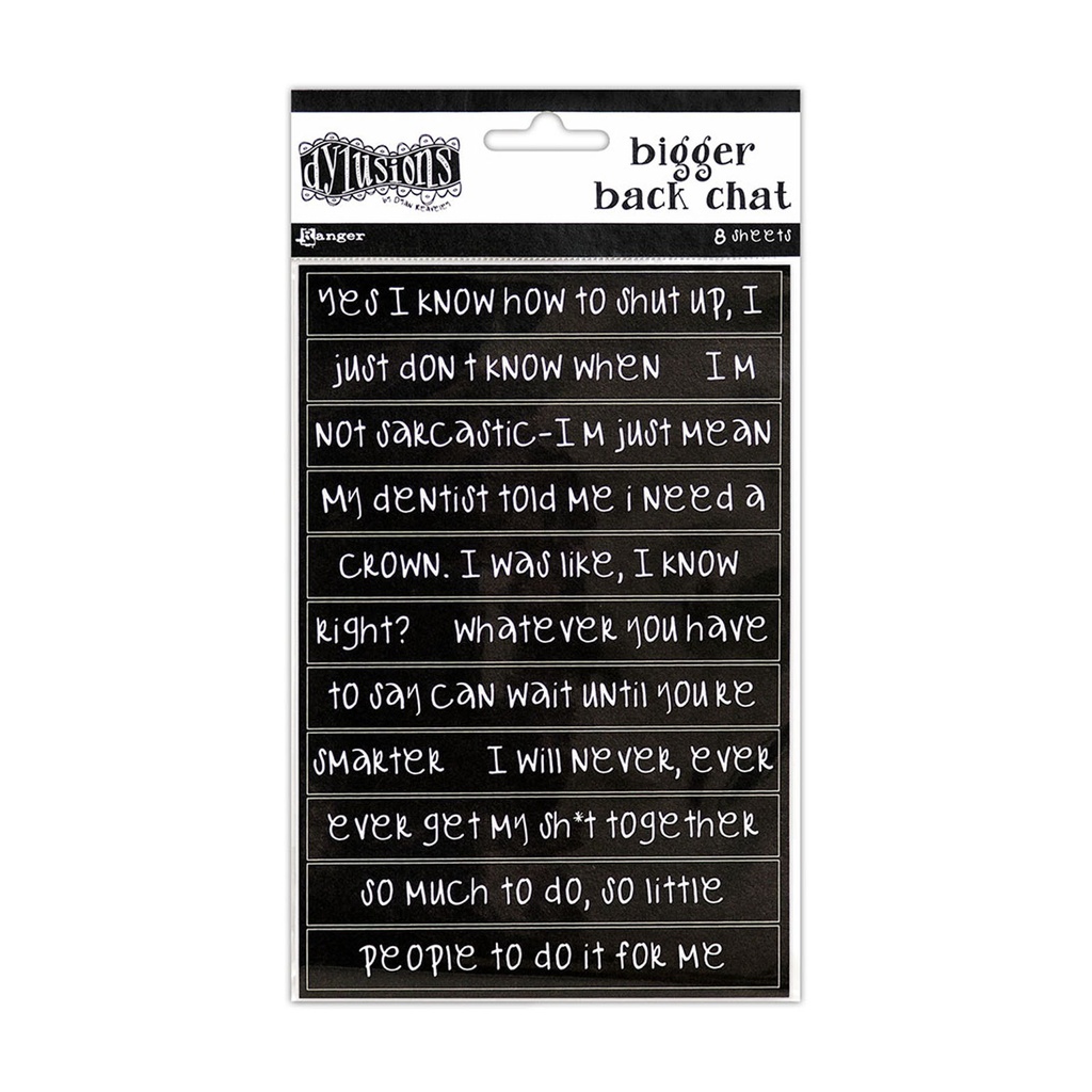Bigger Back Chat Stickers Large Black