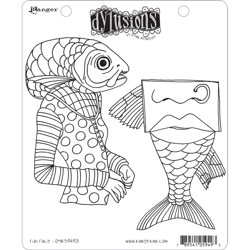 Dylusions Stamp Fish Face