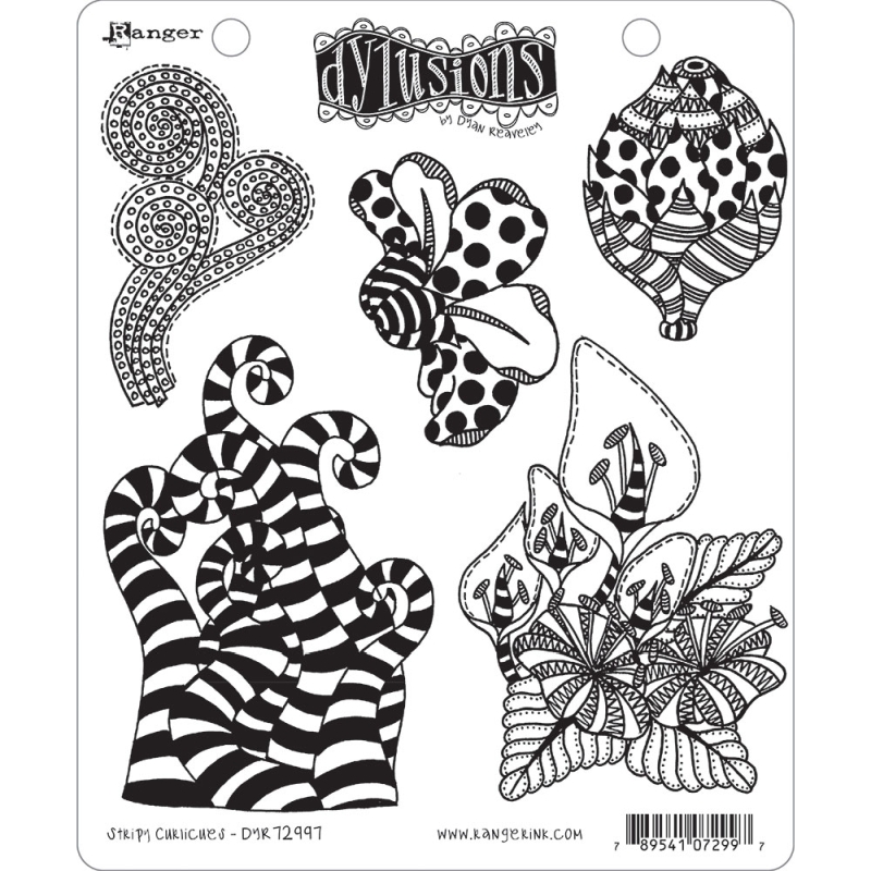 Dylusions Stamp Stripy Curlicues 