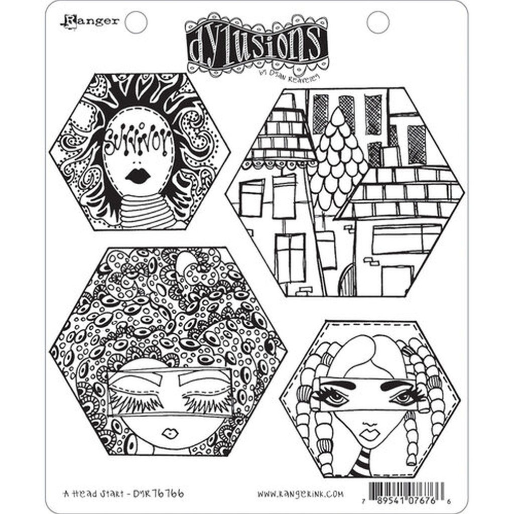 Dylusions A Head Start Dylusions Stamp
