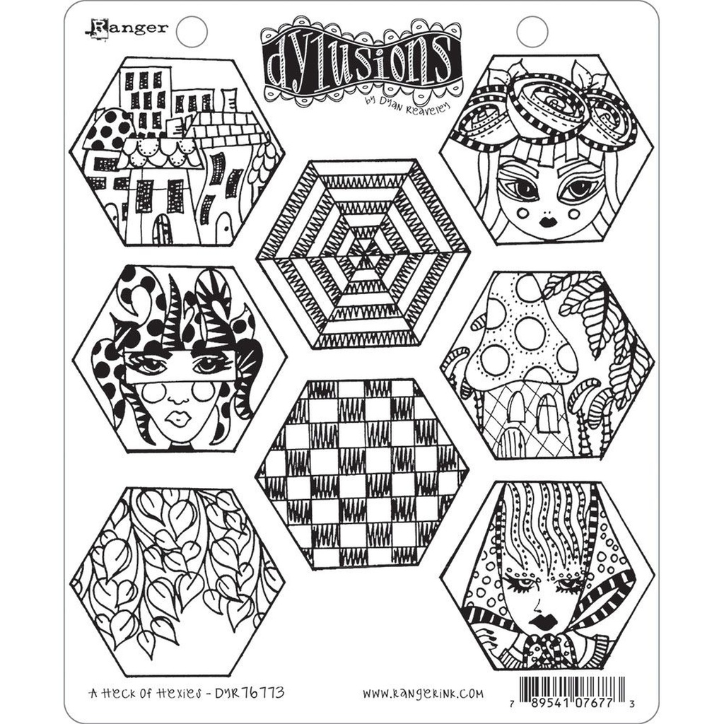 Dylusions A Heck of Hexies Dylusions Stamp