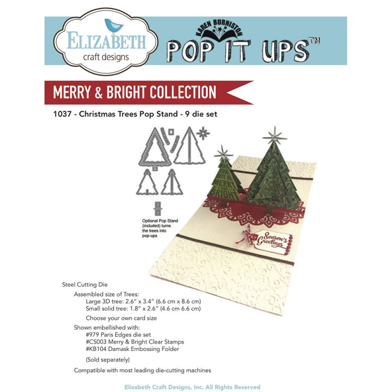 Elizabeth Craft Designs - Christmas Tree Pop Stand Die Set - POP IT UPS