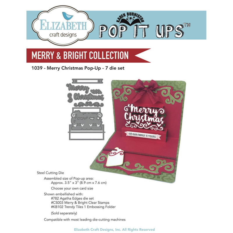 Elizabeth Craft Designs - Merry Christmas Pop Up Die Set – POP IT UPS