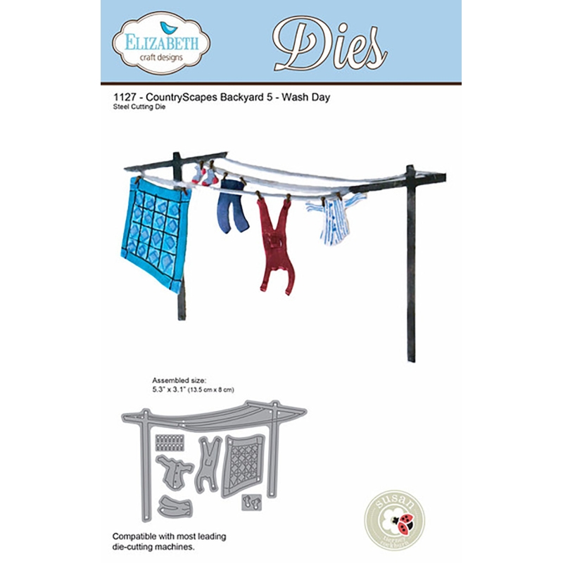 Elizabeth Craft Designs - CountryScapes Backyard 5: Wash Day Die Set