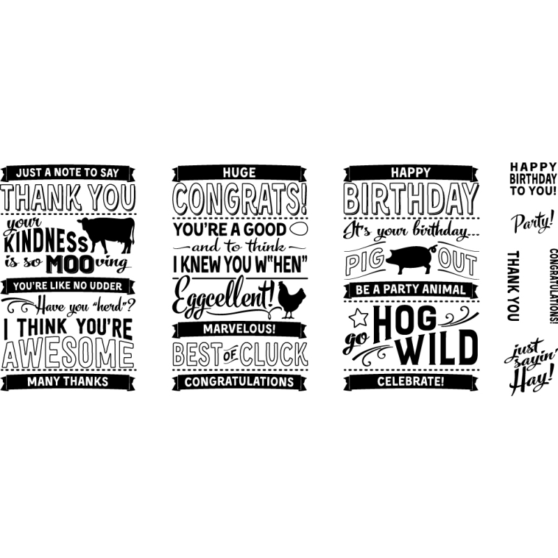 Elizabeth Craft Designs - Barn Greetings Clear Stamp