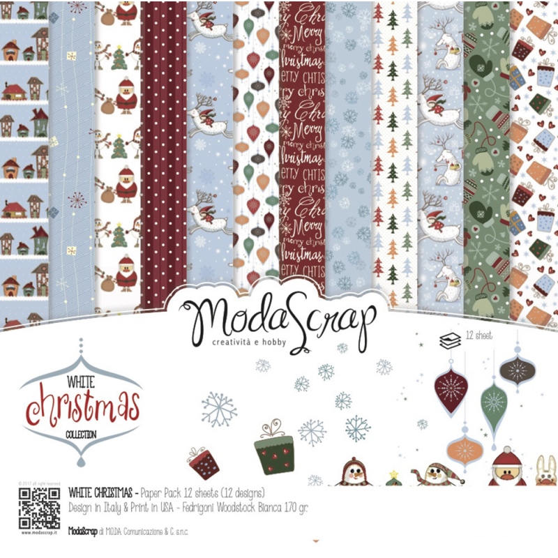 Elizabeth Craft Designs - 6"x6" White Christmas Paper Pack