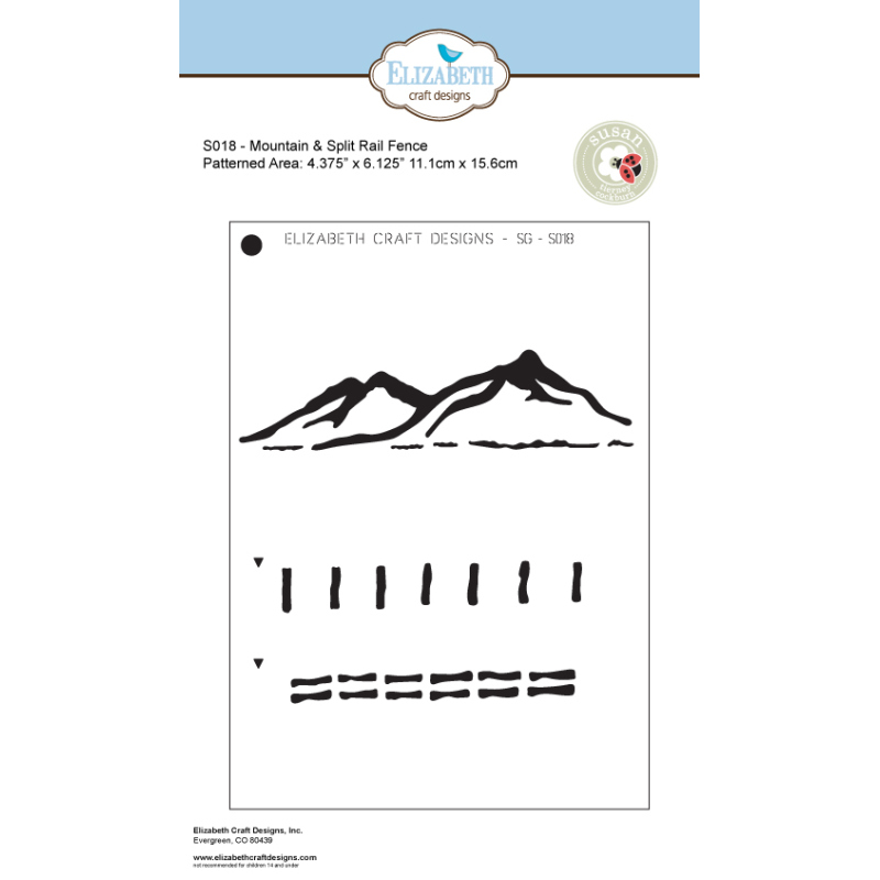 Elizabeth Craft Designs - Mountain & Split Rail Fence Stencil 