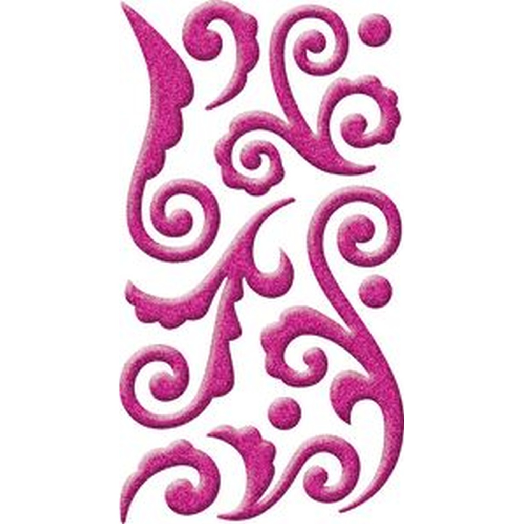 Bling Pink Puffy Flourish