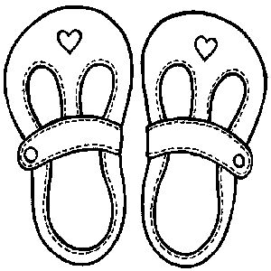 Baby's Shoes - Traditional Wood Mounted Stamp