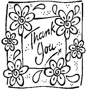 Thank You Flowers - Traditional Wood Mounted Stamp