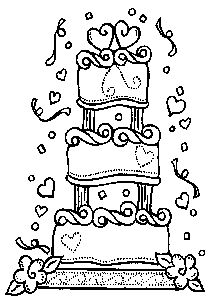 Wedding Cake - Traditional Wood Mounted Stamp