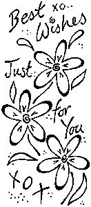 Best Wishes Flowers - Traditional Wood Mounted Stamp