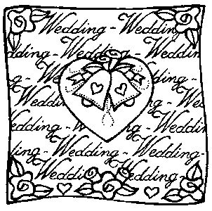 Wedding Square - Traditional Wood Mounted Stamp