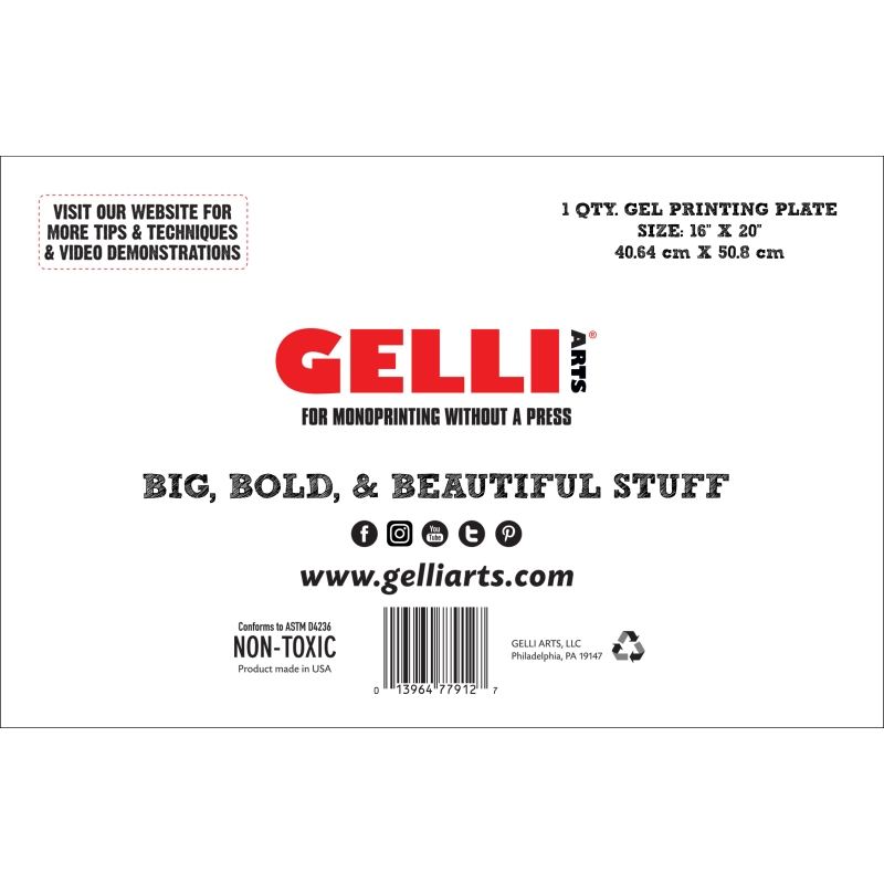 Gelli Arts 16" x 20" Gel Printing Plate