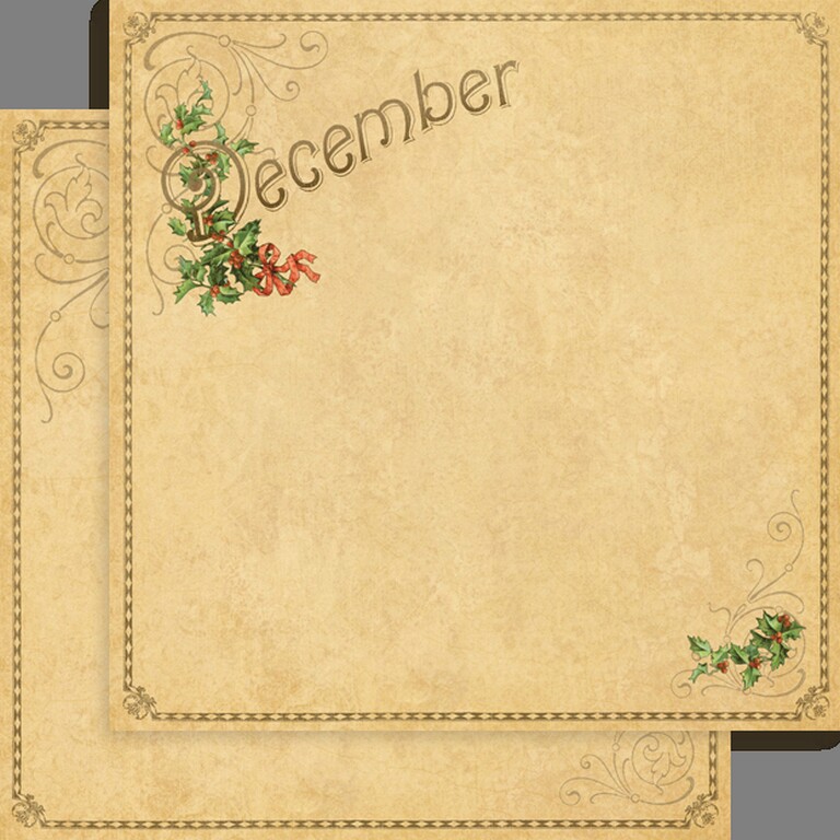 Graphic 45 - Place In Time - December Foundation 12"x12" Paper (x25 sheets)