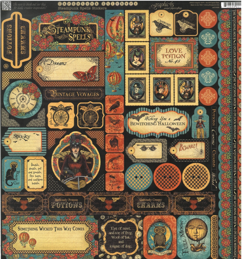 Graphic 45 - Steampunk Spells 12"x12" Stickers