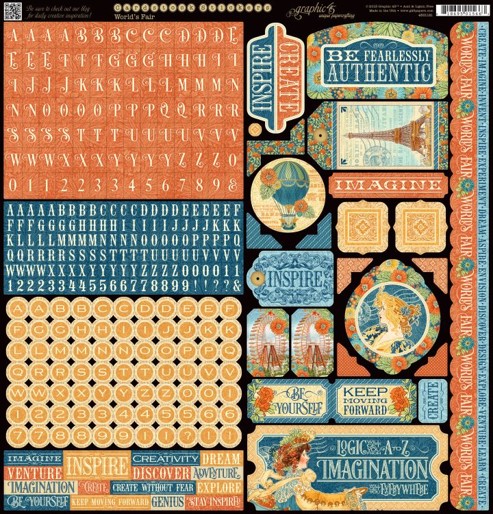 Graphic 45 - World's Fair 12x12" Stickers