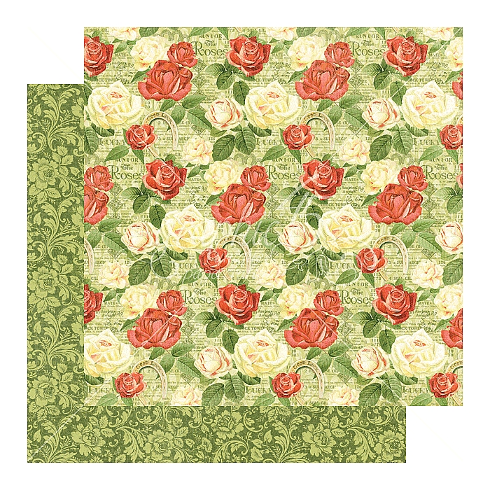 Graphic 45 - Off to the Races - Run for the Roses 12"x12" Paper (x10 Sheets)