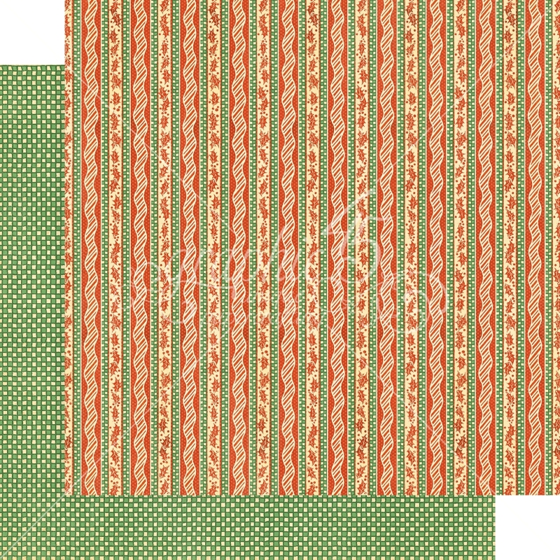 Candy Cane Ribbons 12x12 Paper Sold in Packs of 5 Sheets
